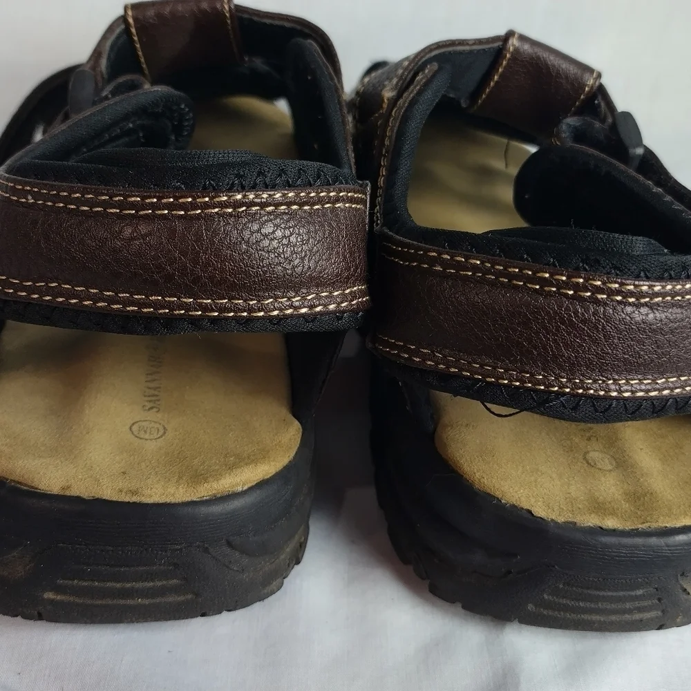 Savannah Harbor Leather Sandals Men's Size 13  Summer Style Adjustable Cushion